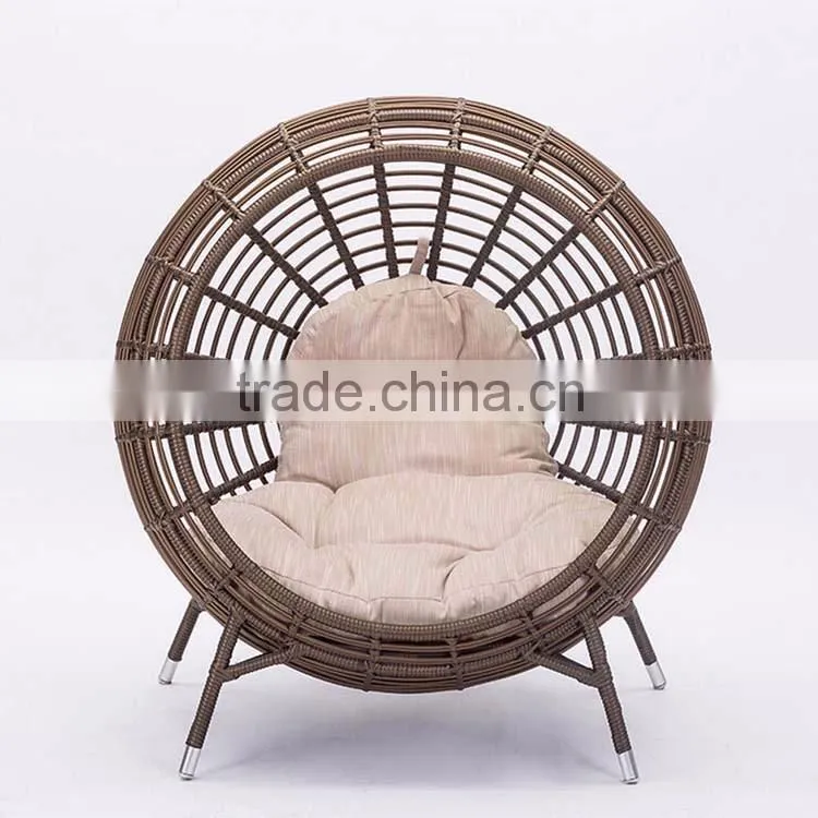 Creative Nest Clubhouse Pool Rattan Round Chaise Lounge Chair Lounge For Garden