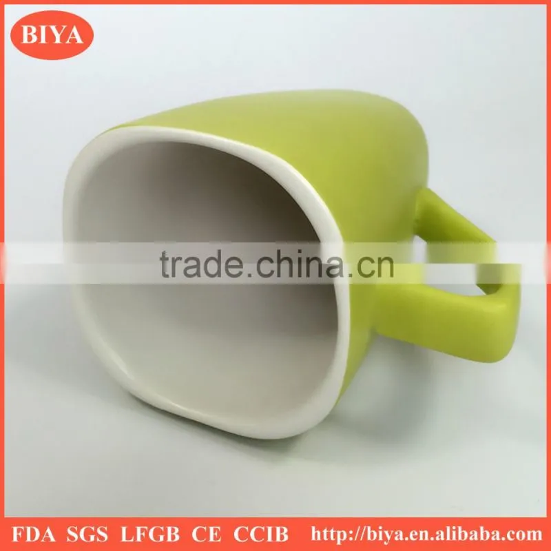 print mug 2016 Cheap stoneware mug sandblast letters coffee tea mug with handle