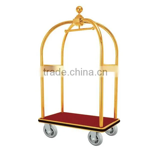 Titanium Gold Plated Hotel Luggage Cart Wheels