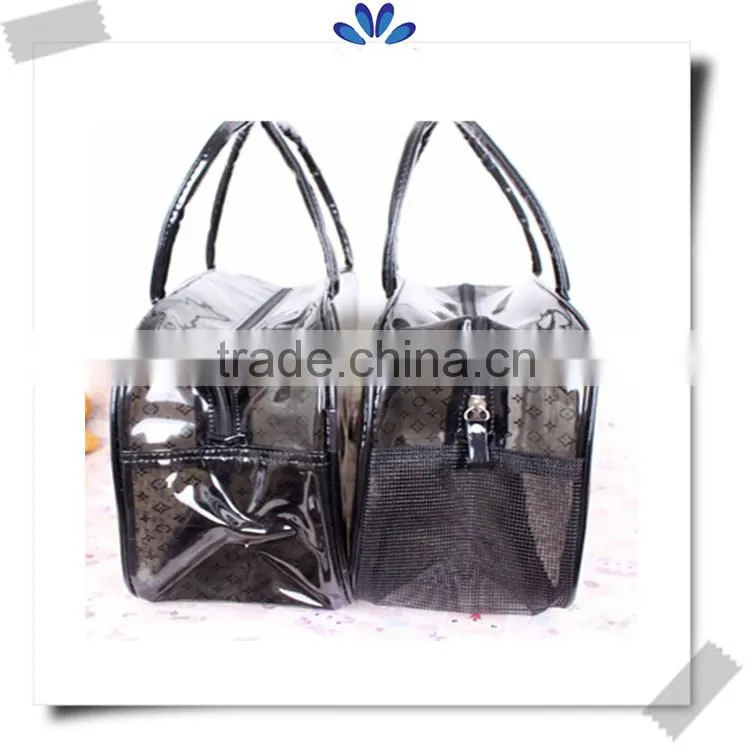 Round clear pvc bag with zipper,custom tranparent pvc gift bag