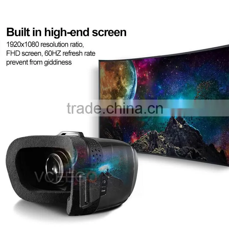 New arrival powerfull virtual reality 3d glasses with custom logo support 3D VR BOX movie/games/video all In one