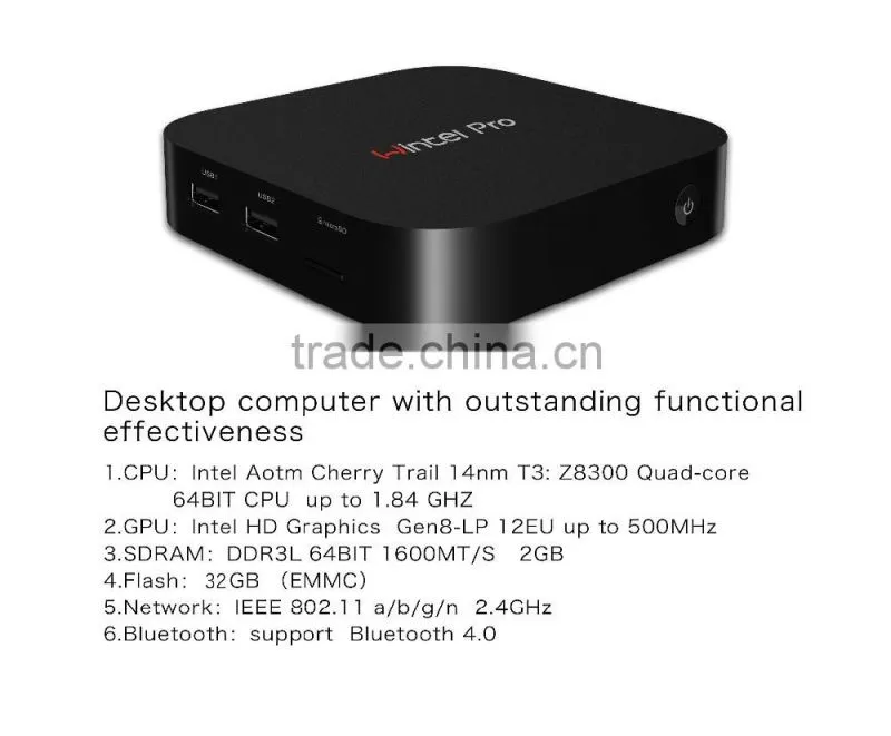 Vensmile 2016 wholesale W8 Pro Z8300 Wintel box mini pc