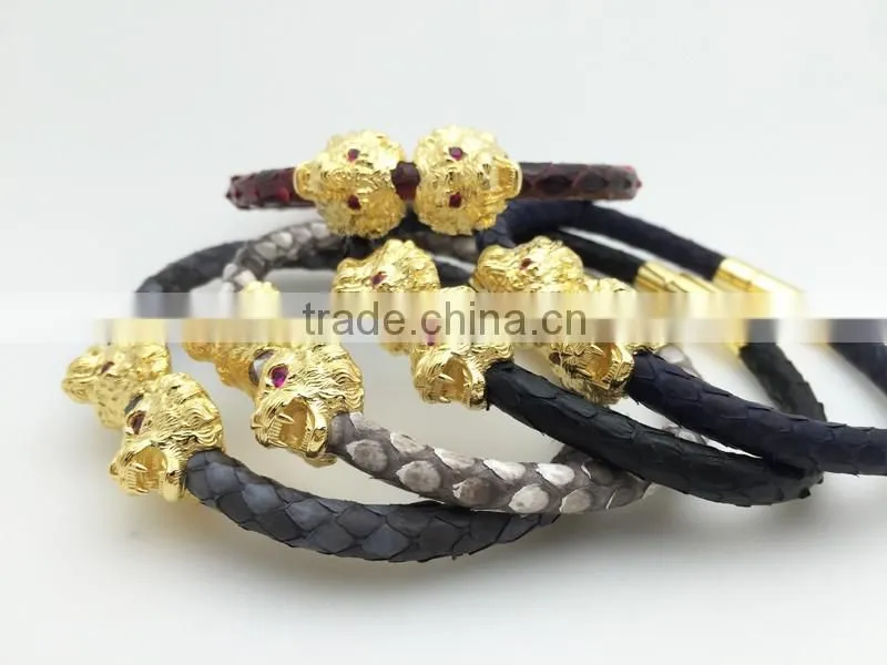 Lion python leather bracelet for mens bracelet best bracelet