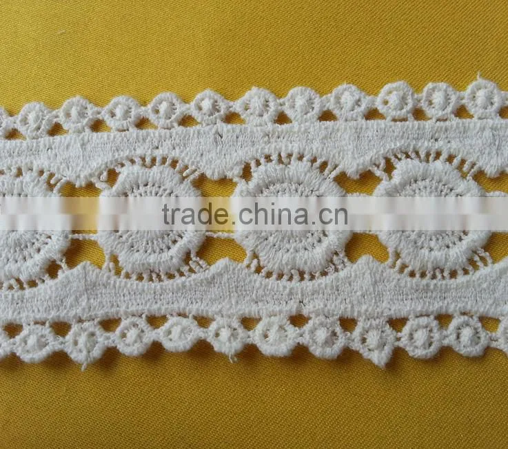 2015 new arrival flower pattern cotton crochet lace for dress H1523
