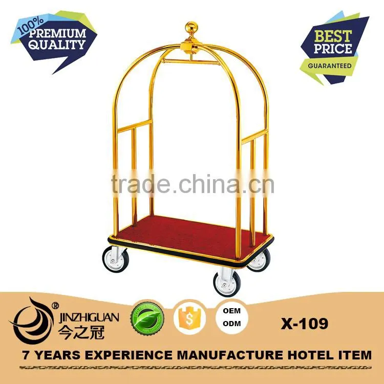 Heavy load capacity hand trolley,foldable hotel baggage trolley(X-117)