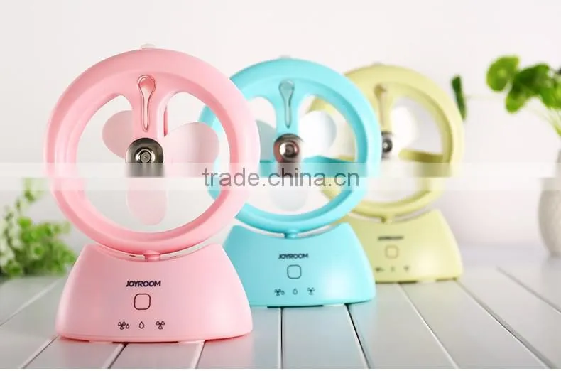 Joyroom F101 Quiet gentle huimidifying rechargeable electronic fan 1000mAh mini 75 degree rotation fan humidifier