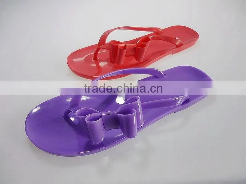 2015 New Fashion flower ladies pvc slipper
