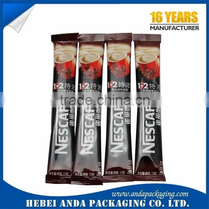 Gravure pringing plastic bag for instant coffee mix packaging