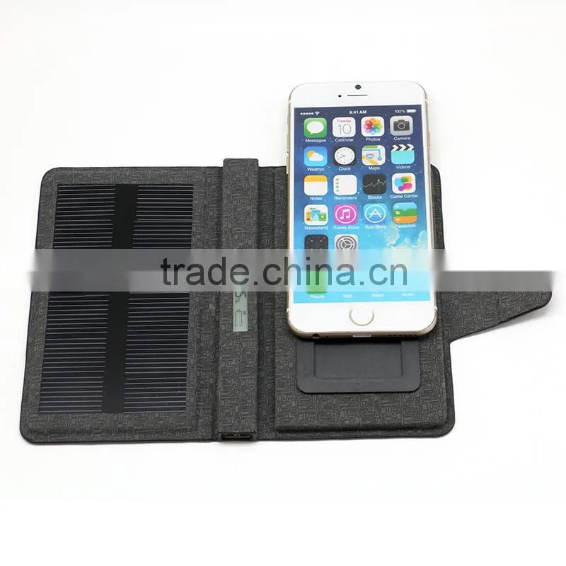 3000mah battery with 450mah Solar board leather battery case for 4-5inch phone