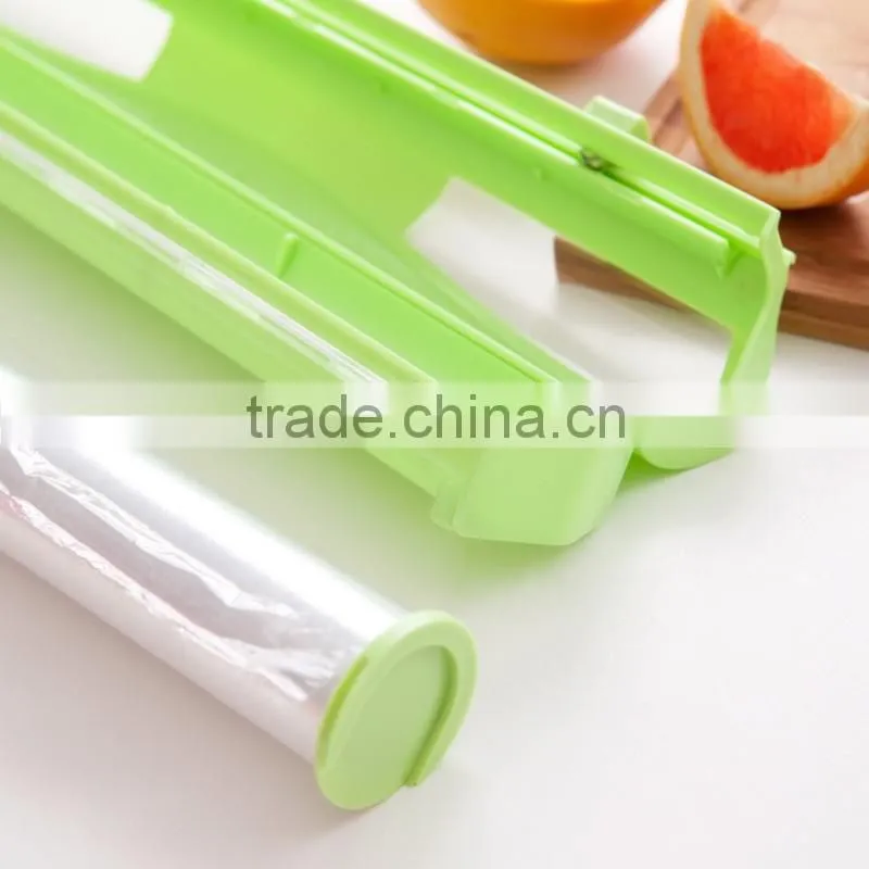 2016 Creative 304 stainless steel blade candy color plastic cling film cutter