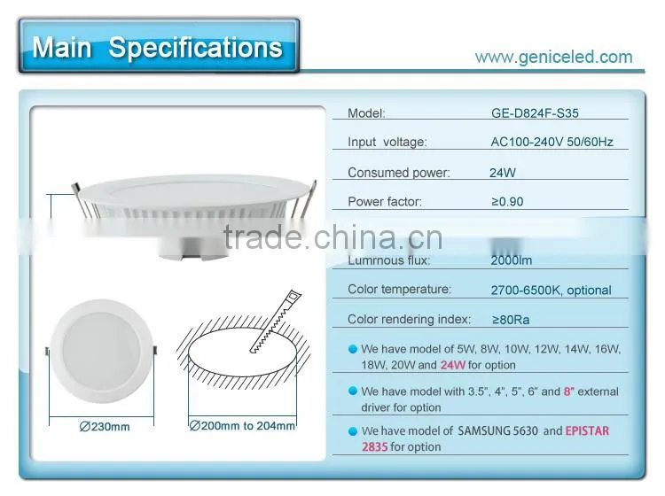 High Quality New Design Led Round white Downlight made in China