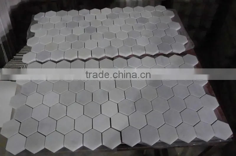 Popular Eastern White Marble Hexagon Mosaic Tiles on Sales