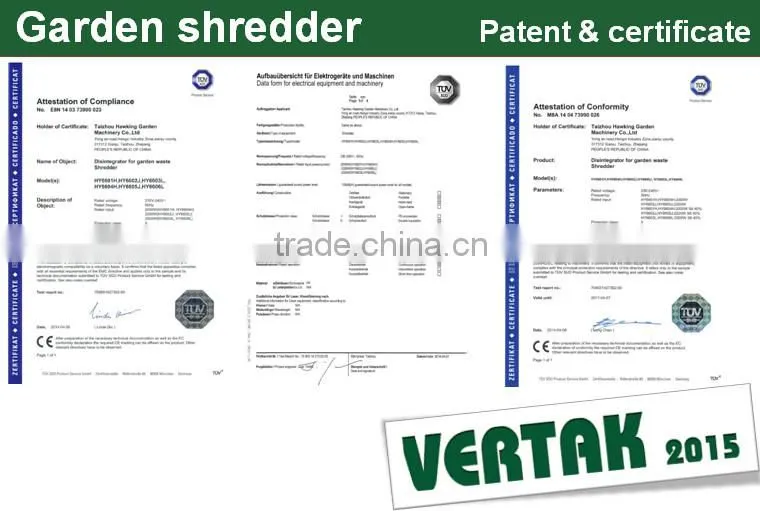 2015 new promotion model plastic garden shredder machine/paper shredder prices