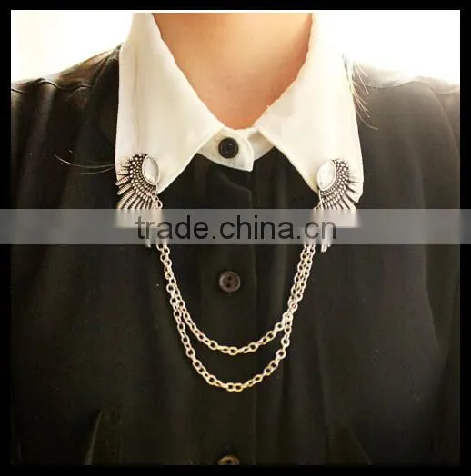 Bird Wing crystal Collar Clip Collar Chain Cardigan Clips Collar Sweater Guard