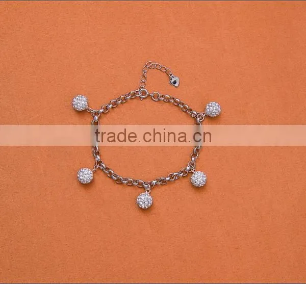 3 crystal ball 925 sterling silver earring in stock