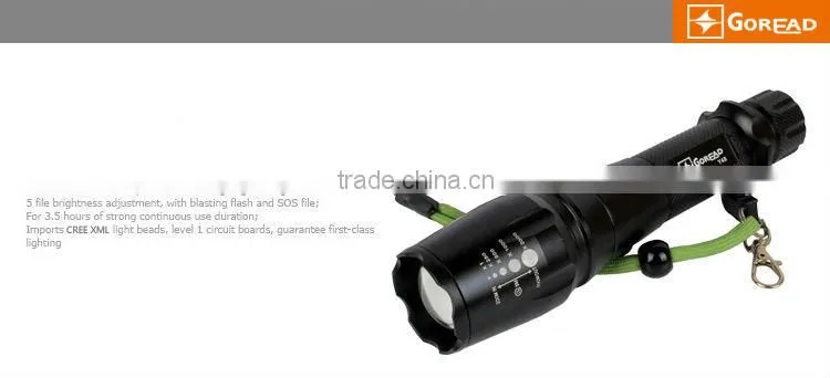 GOREAD Y48 dimming flashlight zoom High bright 1000lum 18650 T6 zoom flashlight