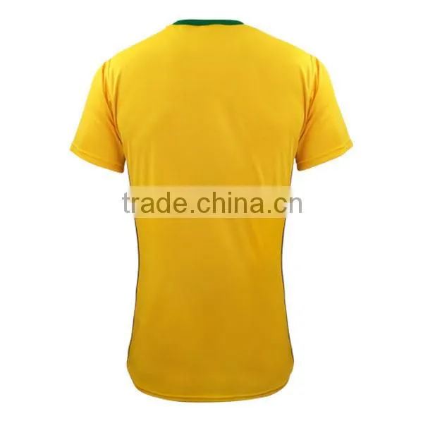 shortsleeve blank yellow soccer jersey