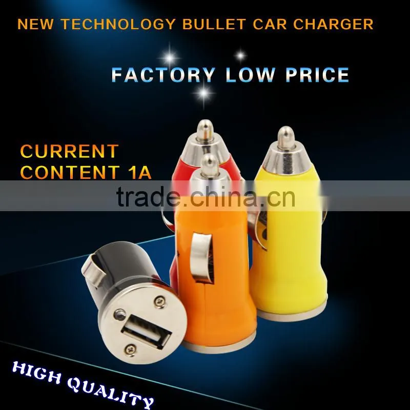 Factory Directly Offer Mini Car Charger 5V 1A one port for iphone samsung HTC,Cool Rocket Head Auto power adapter charging plug