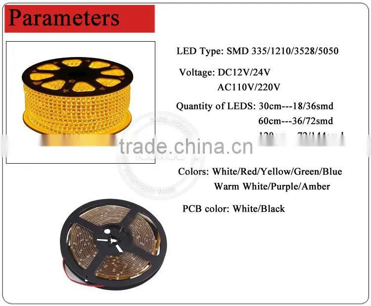 Patented Design Flexible LED Strip Light 12V 24V SMD335 Side Emitting White LED Strip