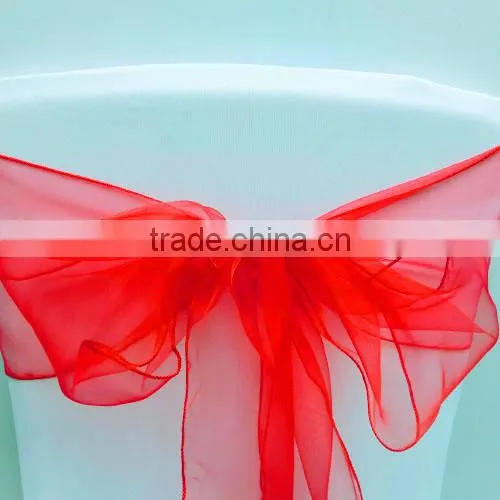 Red Chair Decoration Tie Organza Sash for Banquet