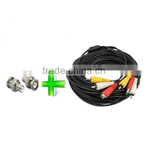 DC Power Wire+2 RCA + 2 BNC Connectors CCTV Cable