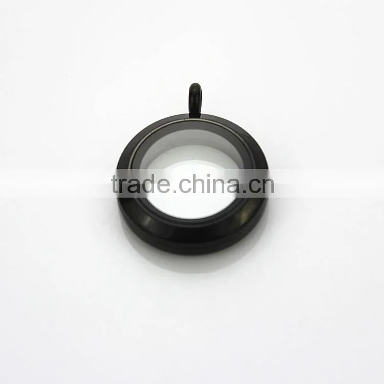 Beautiful 316L Stainless Steel Screw Rainbow Colors Plain 25mm Floating Glass Lockets Pendant