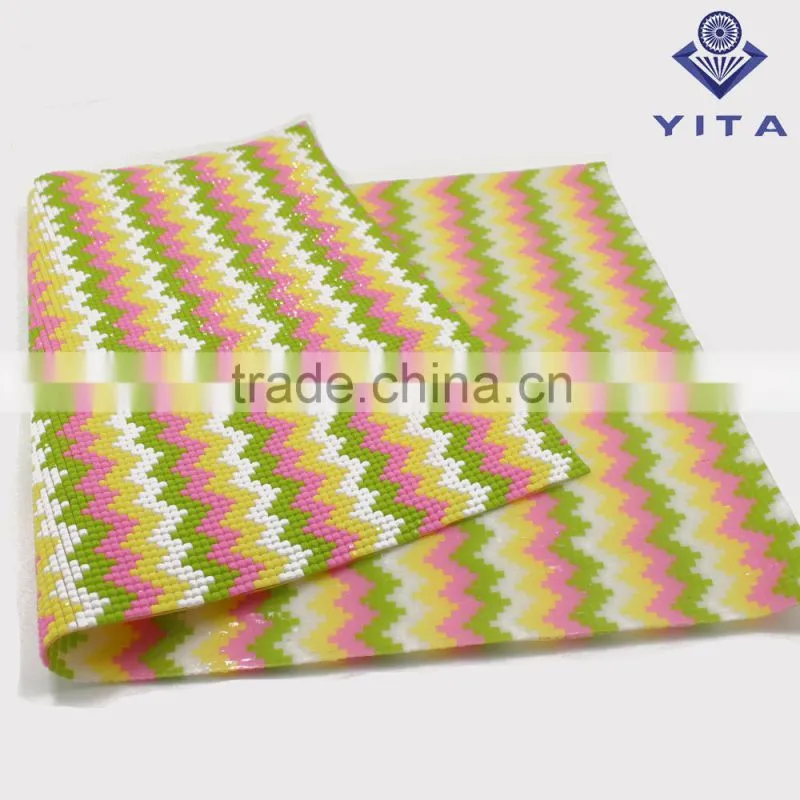 Colorful beaded rhinestone hotfix resin whith adhesive sheet for clothing and shoes