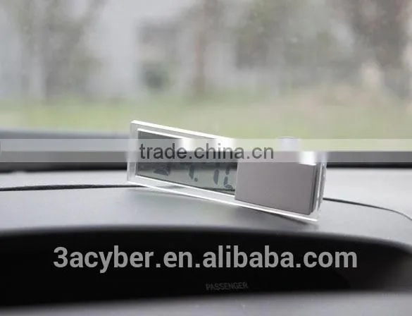 Suction On Windscreen Auto Rear View Mirror Digital Car Thermometer
