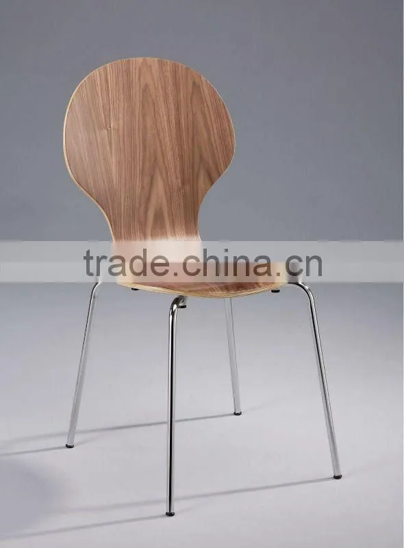 Walnut Veneer Stackable Bentwood Chair