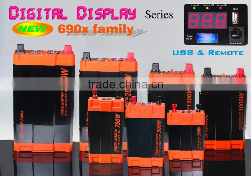 12V/24/48VDC to 110V/230VAC 1500W Pure Sine Wave Power Inverter , Solar Inverter System For Home DS-1500P