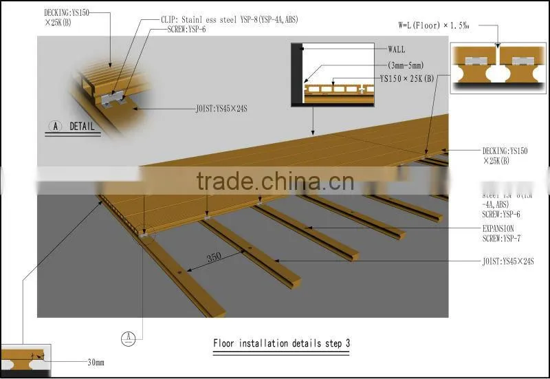 Eco friendly outdoor wpc flooring or hollow wpc flooring