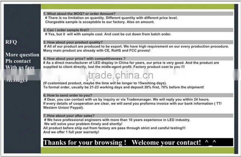 P7.62_ 16 X 192 LED moving message two lines display sign