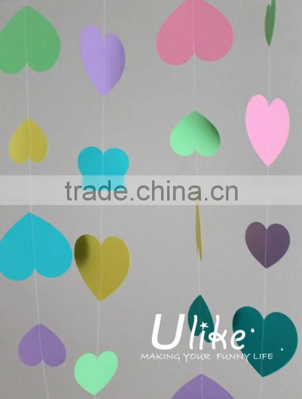 2014 hot selling party paper jointed banner garland triangle shaped cheap paper banners for christmas hanging decorate