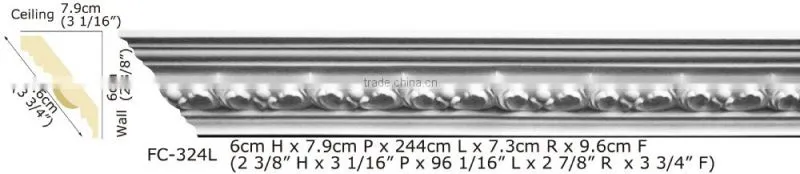 2015 High Quality Good price beautiful luxury Decorative pu Carving Cornice Mouldings