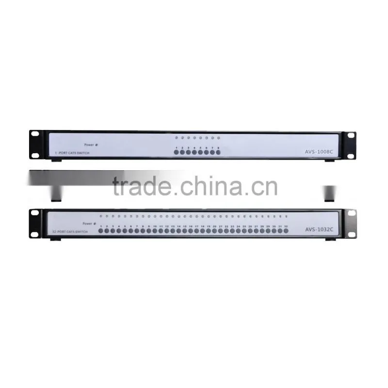 KVM switch Factory supply 4 port VGA ,RJ-45, to switch the host computer though the hotkey or OSD menu