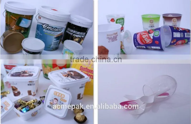 2.5L IML paint plastic bucket with lid