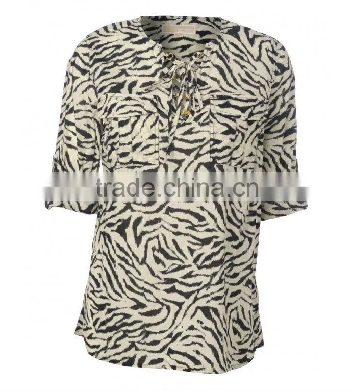 Yarn Dyed Cotton Round Neck T-shirt for women