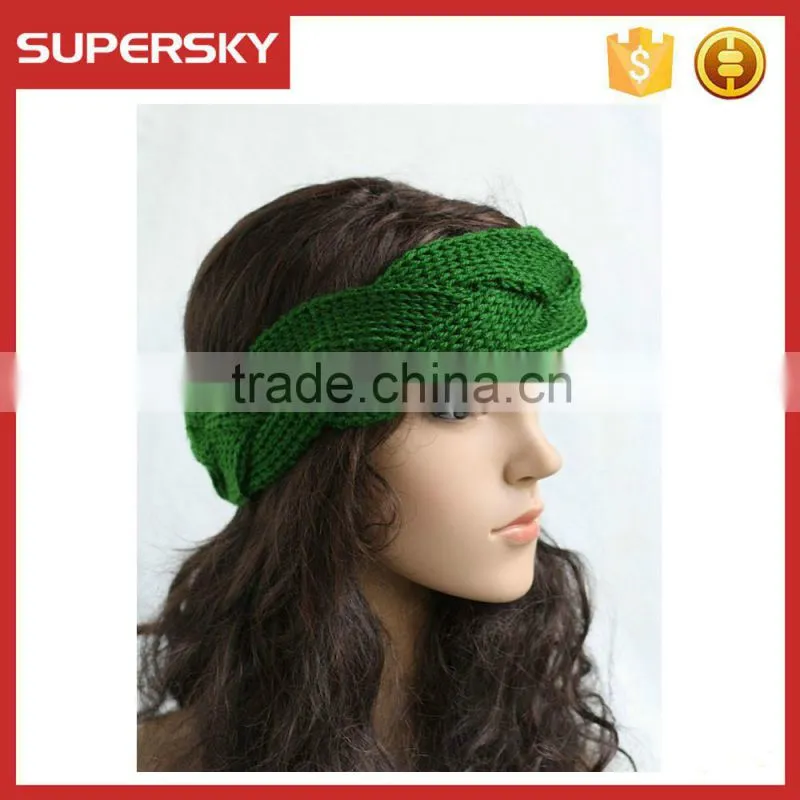 V-145 Bobo twist hand knitted ear warmer head band camouflage headband/knitted headband/yoga headband