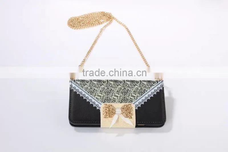 Nice Design Lace Bowknot Wallet Leather Cases For iPhone 5
