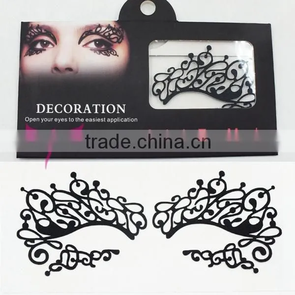 Hollow eye tattoo sticker with glue in body art