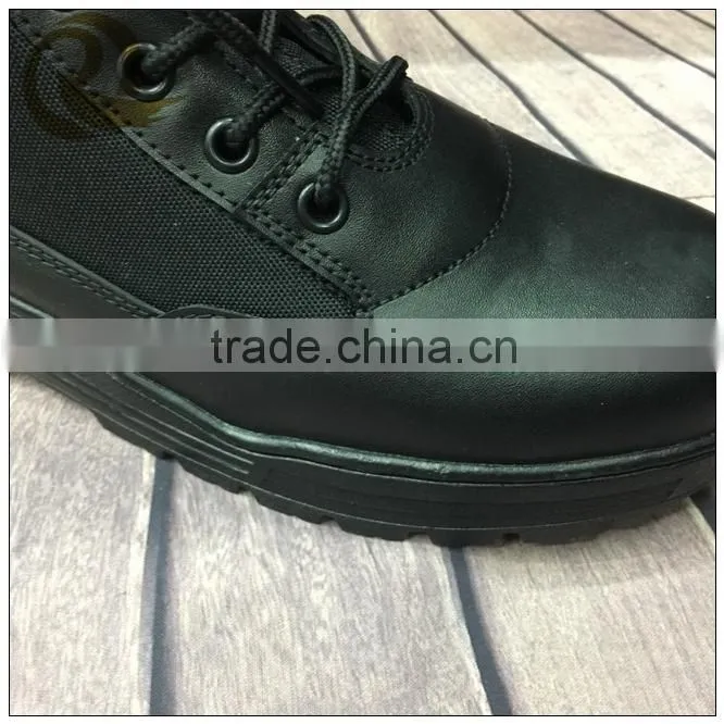 Black genuine leather waterproof jungle tactical military boots
