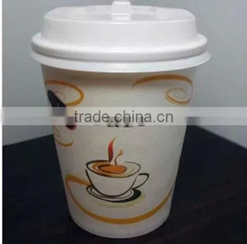 custom printed single wall PE coffee paper cup design with lip