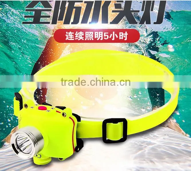 High quality usb charging built-in battery diving head lamp