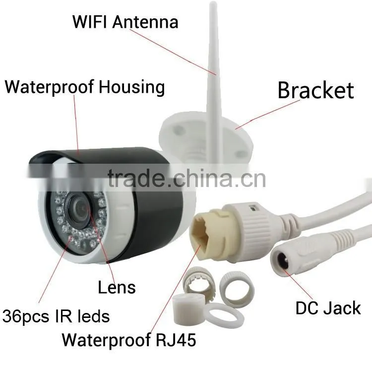 H.264 NVR Kits CCTV Wireless Camera 1.3MP Network Camera IP 2.4ghz Mini USB Wireless Camera with Receiver