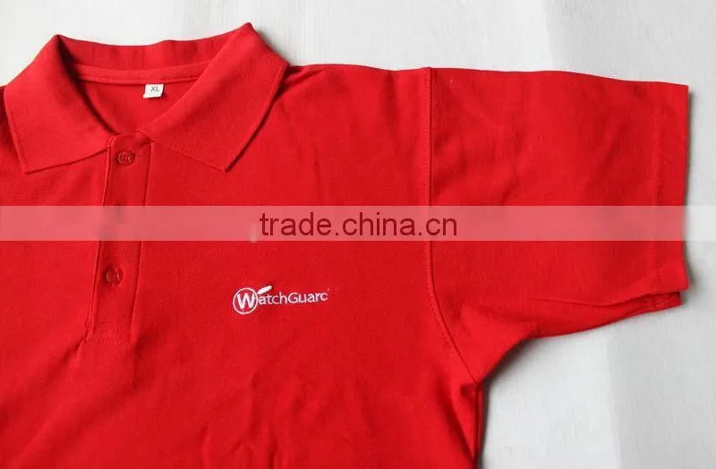 Custom Red Color polo t shirt with your own logo ,one color logo t shirt