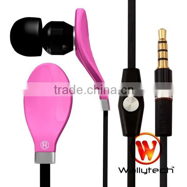 Flat Cable Multifunction Earphone for iphone