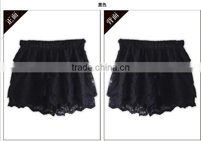 girl's short casual lace khaki pants