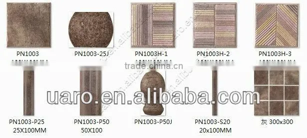 Glazed decorative vintage non-slip ceramic antique classic pattern stone tile