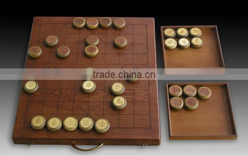 Handmade box style wooden Chinese Chess set wholesale