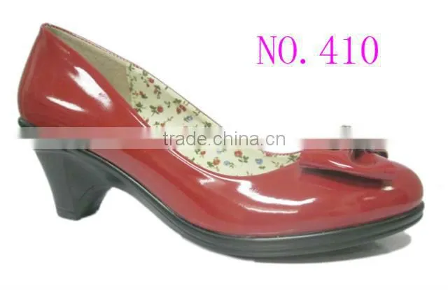 PU upper elegant high heel lady dress shoes summer shoes with bowknot